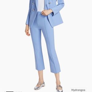 Veronica Beard Jaya Pintuck Crop Pants Size 12 Blue